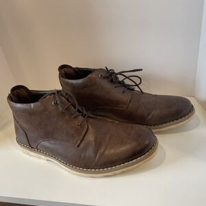 Madden Men's Brown Oxford Ortholite Shoes Cognac Size 9 Dress Shoes Boots Chukka